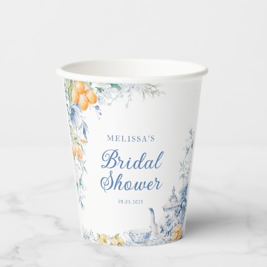 Gobelets En Papier Elégante Fête des mariées de Tea Party moderne (Recto)