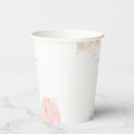 Gobelets En Papier Elégante Fête des mariées Fleur sauvage aquarelle (Droite)