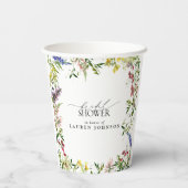 Gobelets En Papier Elégante Fête des mariées Fleur sauvage d'été (Verso)