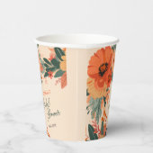 Gobelets En Papier Élégante Fête des mariées florale en terre cuite (Droite)