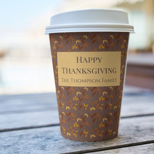 Gobelets En Papier Élégante feuille d'automne