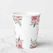 Gobelets En Papier Elégante feuille d'or rouge rose Peony Flower (Gauche)