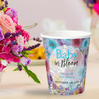 Gobelets En Papier Élégante Fleurs de Bohême Radiant Baby in Bloom
