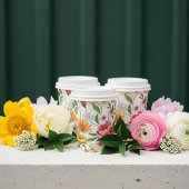 Gobelets En Papier Élégante floraison fleurie Jardin botanique Fille