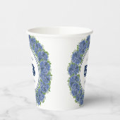 Gobelets En Papier Elégante Floral Blue Hydrangea 50e fête d'annivers (Gauche)