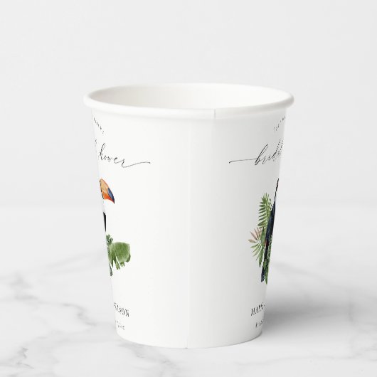 Gobelets En Papier Elégante forêt tropicale tropicale Fête des mariée (Droite)