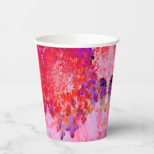 Gobelets En Papier Élégante Hydrangée violette et orange Limelight (Gauche)