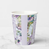 Gobelets En Papier Elégante Lilac Purple Floral Verdure 50e Anniversa (Gauche)