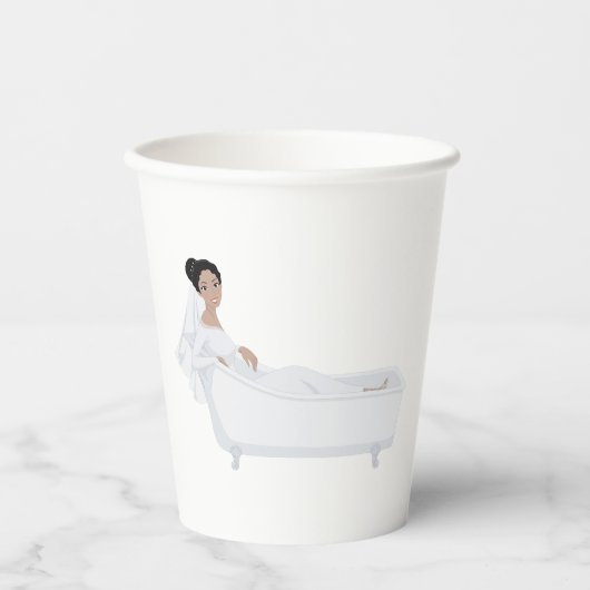 Gobelets En Papier Élégante mariée se détendre dans la Mariage de bai (Recto)