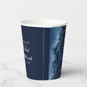 Gobelets En Papier Elégante Marine Blue Gold Agate Bat mitzvah Party (Droite)