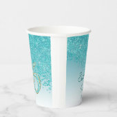 Gobelets En Papier Elégante Parties scintillant bleue Turquoise douce (Droite)