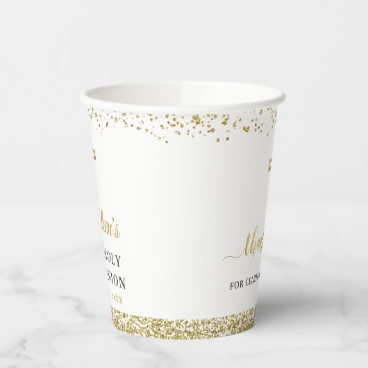 Gobelets En Papier Elégante Parties scintillant d'or Croix première s (Gauche)