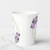 Gobelets En Papier Elégante Parties scintillant d'or Géométrique Purp (Droite)