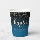 Gobelets En Papier Elégante Pêche Océanique Bleu Mariage Un Nouveau C (Verso)