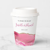 Gobelets En Papier Elégante Réception de mariage Décor rose & or (Recto)