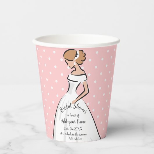 Gobelets En Papier Élégante robe de mariage Invitation (Recto)