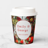 Gobelets En Papier Élégante roses rouges fleurs fleurs Mariage floral (Recto)