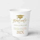 Gobelets En Papier Élégante Typographie Or Sur Arrière - plan Blanc (Verso)