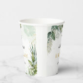 Gobelets En Papier Élégante verdure Feuillage Baptême (Droite)