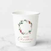 Gobelets En Papier Elégante Wreath Christmas Paper Cup (Verso)