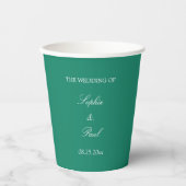 Gobelets En Papier Élégantes Coupes en papier Mariage vert émeraude (Recto)