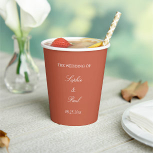 Gobelets En Papier Élégantes tasses de papier Mariage en terre cuite