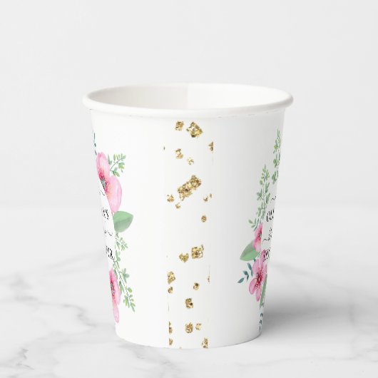 Gobelets En Papier Élégantes Tasses en Papier Fleurs Aquarelle pour M (Gauche)