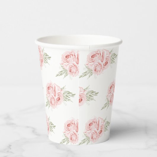 Gobelets En Papier Élégantes tasses en papier rose rose rose flou (Droite)