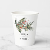 Gobelets en papier élégants pour Noël à l'aquarell (Recto)