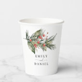 Gobelets en papier élégants pour Noël aquarelle (Verso)