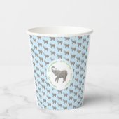Gobelets En Papier Élémentaire éléphant bleu clair Anniversaire (Verso)