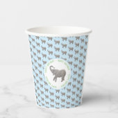 Gobelets En Papier Élémentaire éléphant bleu clair Anniversaire (Recto)