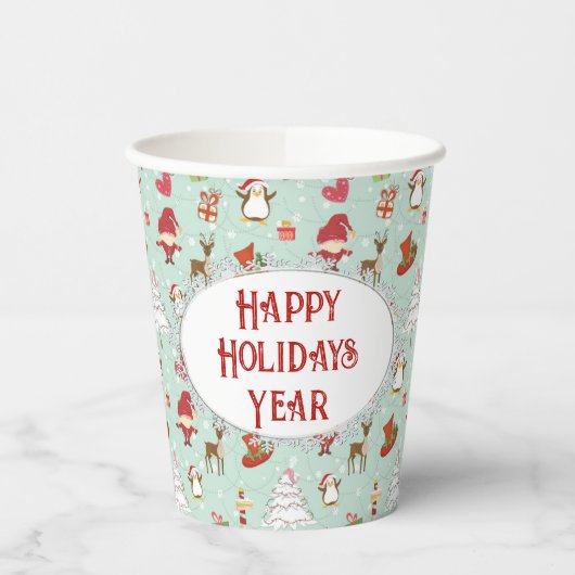 Gobelets En Papier Éléments de Noël Elfes rennes (Gauche)