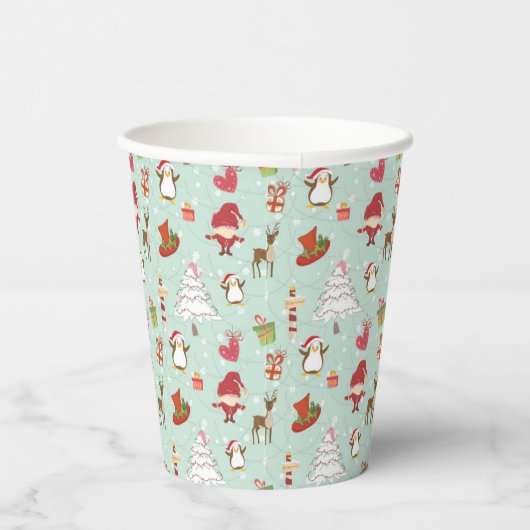 Gobelets En Papier Éléments de Noël Elfes rennes (Droite)