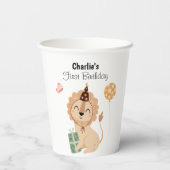 Gobelets En Papier Eléphant avec casquette de fête, anniversaire (Verso)