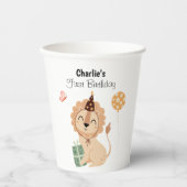 Gobelets En Papier Eléphant avec casquette de fête, anniversaire (Recto)