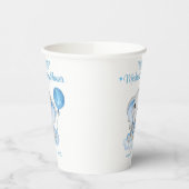 Gobelets En Papier Eléphant Baby shower de Merci personnalisé (Gauche)