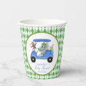 Gobelets En Papier Éléphant et Singe Garçon Bébé Golf Douche (Recto)