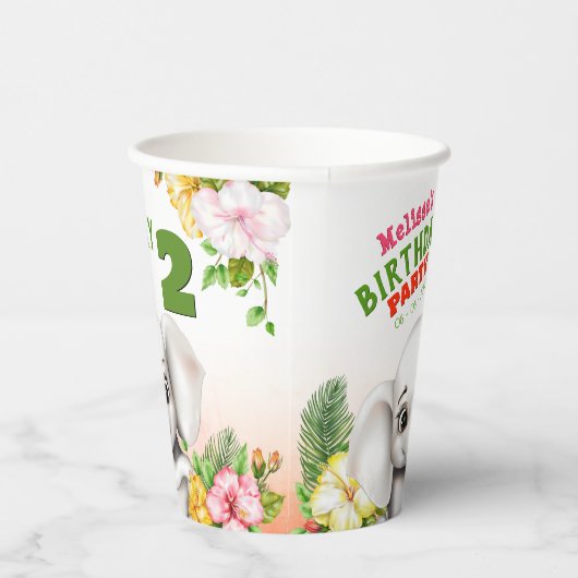 Gobelets En Papier Elephant Jungle Safari fête d'anniversaire (Droite)