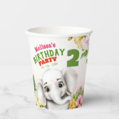 Gobelets En Papier Elephant Jungle Safari fête d'anniversaire (Recto)