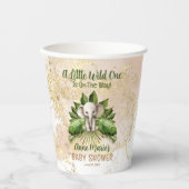 Gobelets En Papier Elephant Little Wild One Est En Chemin Baby shower (Recto)