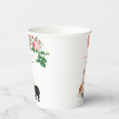 Gobelets En Papier Eléphant mignon & Giraffe Fille Baby shower Floral (Gauche)