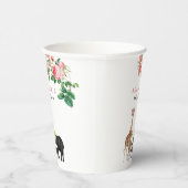 Gobelets En Papier Eléphant mignon & Giraffe Fille Baby shower Floral (Droite)