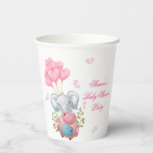 Gobelets En Papier Éléphant Rose Mignon (Verso)