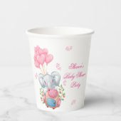 Gobelets En Papier Éléphant Rose Mignon (Recto)