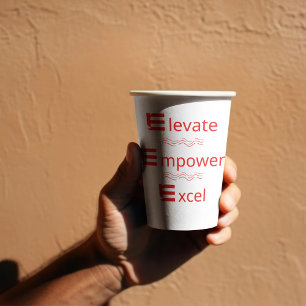 Gobelets En Papier Élever, Empower, Coupes de papier Excel