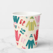 Gobelets En Papier Elf Colorful Coat et Chaussures Motif (Verso)