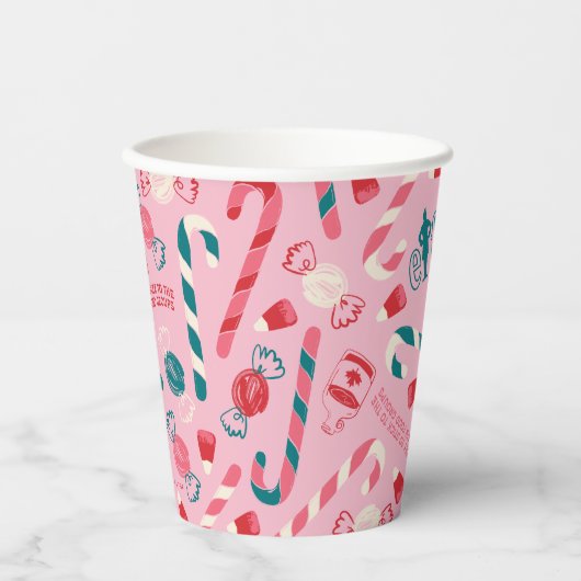 Gobelets En Papier Elf Holiday Candy Motif (Recto)