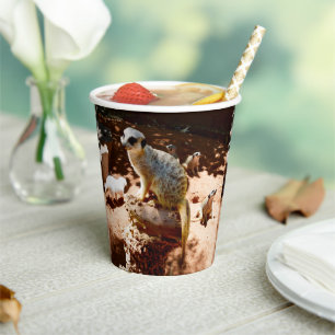 Gobelets En Papier Eliza Queen Of The Meerkats, Tasses À Papier