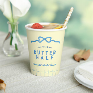 Gobelets En Papier Elle a trouvé sa douche de mariée Butter Half Blue